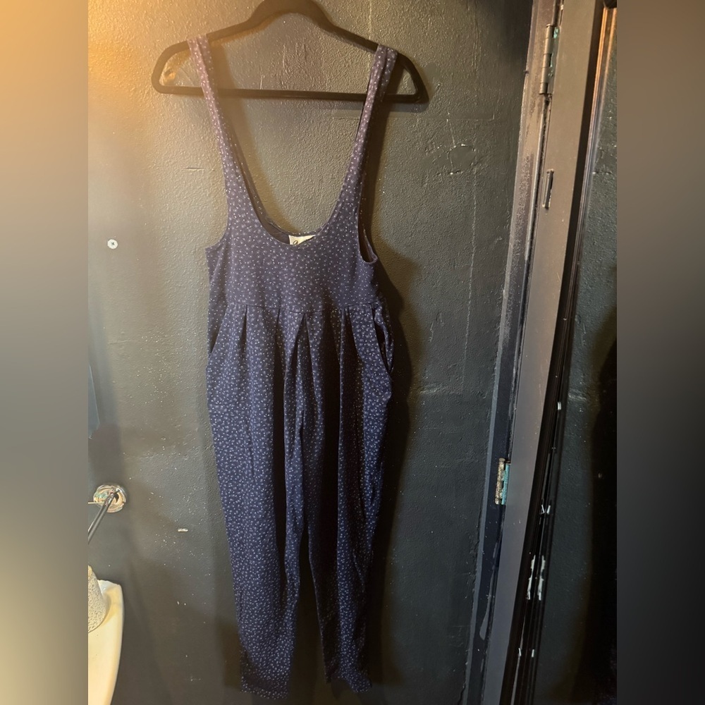 Women’s A. Byer Dark Blue Floral Patterned Jumpsuit